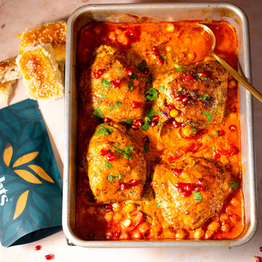 Creamy Moroccan Chicken and Chickpea Traybake