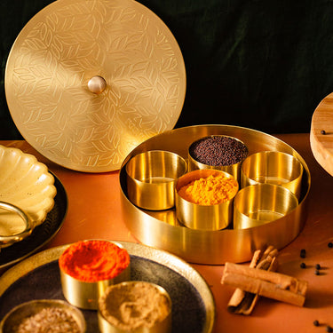 Handmade Brass Masala Dabba Spice Box